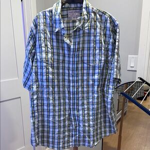 Filson Men's Blue and Yellow Plaid Shirt